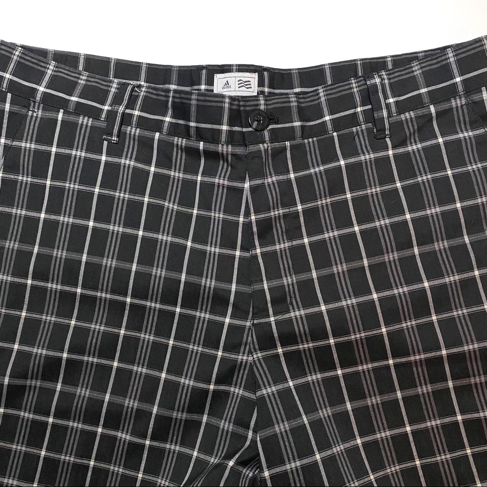 Adidas Golf Shorts Size 32 Black Plaid 11" Inseam - Picture 3 of 5